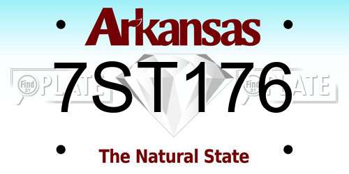 7ST176 Arkansas License Plate
