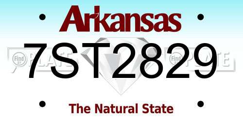 7ST2829 Arkansas License Plate