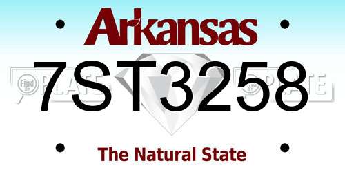 7ST3258 Arkansas License Plate