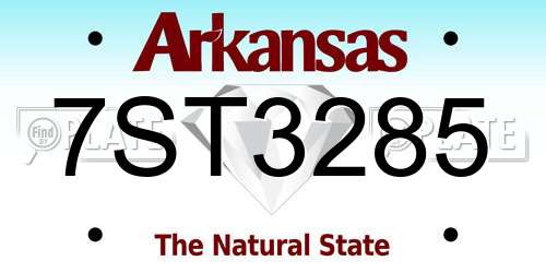 7ST3285 Arkansas License Plate