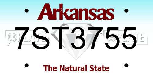 7ST3755 Arkansas License Plate