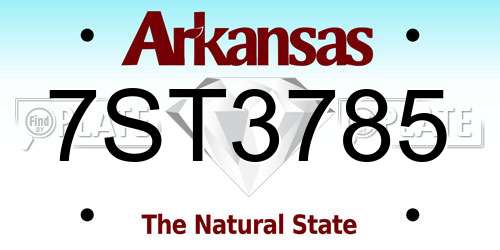 7ST3785 Arkansas License Plate