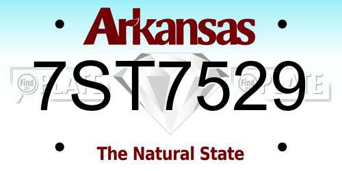 7ST7529 Arkansas License Plate