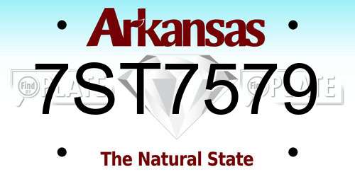 7ST7579 Arkansas License Plate