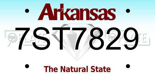 7ST7829 Arkansas License Plate