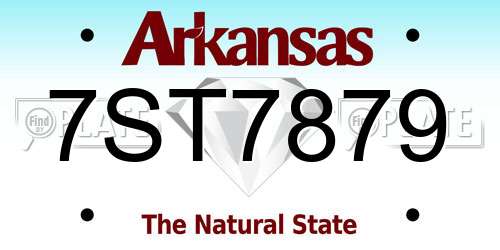 7ST7879 Arkansas License Plate