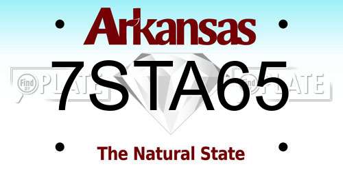7STA65 Arkansas License Plate