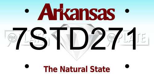 7STD271 Arkansas License Plate