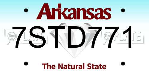 7STD771 Arkansas License Plate