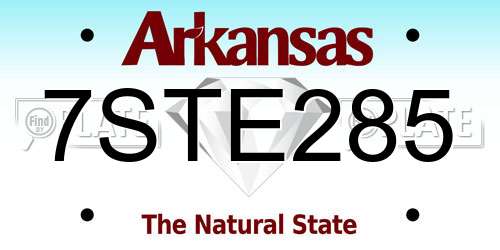 7STE285 Arkansas License Plate