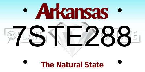 7STE288 Arkansas License Plate