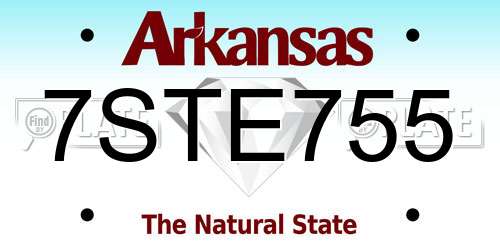 7STE755 Arkansas License Plate