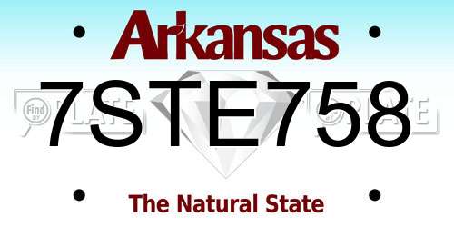 7STE758 Arkansas License Plate