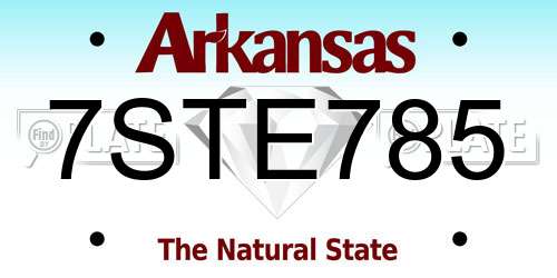 7STE785 Arkansas License Plate