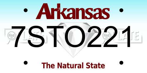 7STO221 Arkansas License Plate