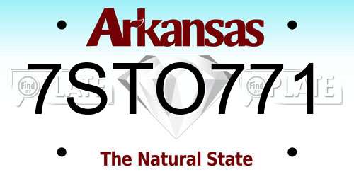 7STO771 Arkansas License Plate