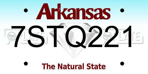 7STQ221 Arkansas License Plate