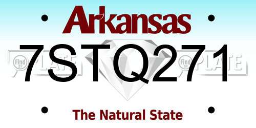 7STQ271 Arkansas License Plate