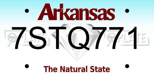 7STQ771 Arkansas License Plate