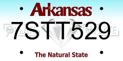 7STT529 Arkansas License Plate