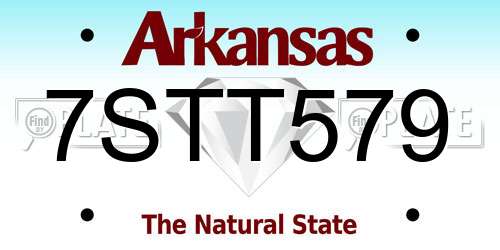 7STT579 Arkansas License Plate