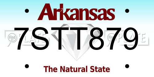7STT879 Arkansas License Plate