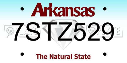 7STZ529 Arkansas License Plate