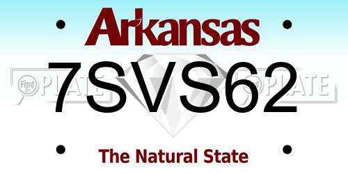 7SVS62 Arkansas License Plate