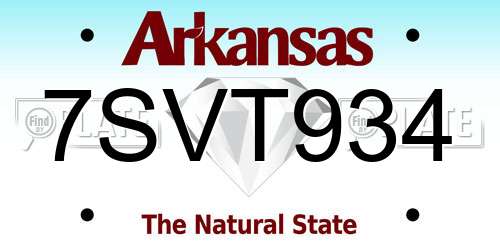 7SVT934 Arkansas License Plate