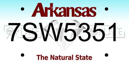 7SW5351 Arkansas License Plate