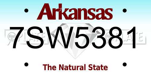 7SW5381 Arkansas License Plate