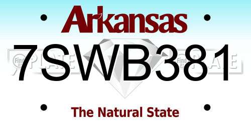 7SWB381 Arkansas License Plate
