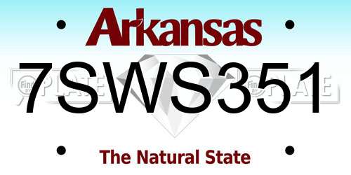 7SWS351 Arkansas License Plate