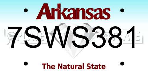 7SWS381 Arkansas License Plate