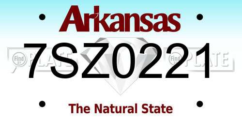7SZ0221 Arkansas License Plate