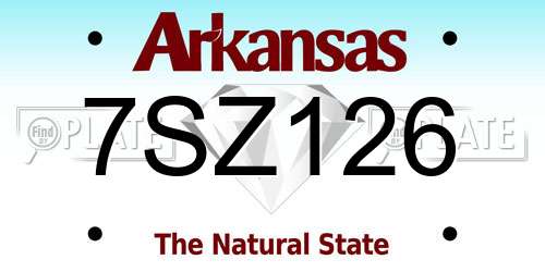 7SZ126 Arkansas License Plate