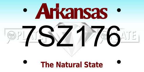 7SZ176 Arkansas License Plate