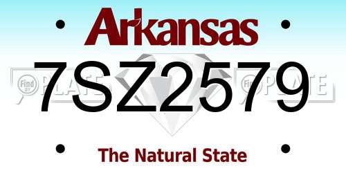 7SZ2579 Arkansas License Plate