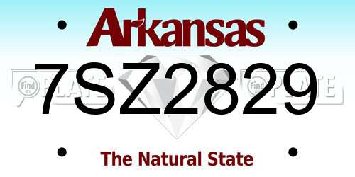 7SZ2829 Arkansas License Plate