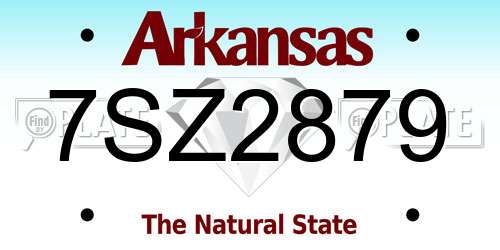 7SZ2879 Arkansas License Plate