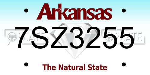 7SZ3255 Arkansas License Plate