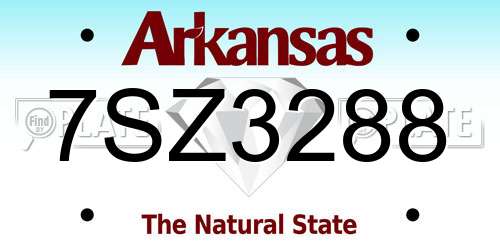 7SZ3288 Arkansas License Plate