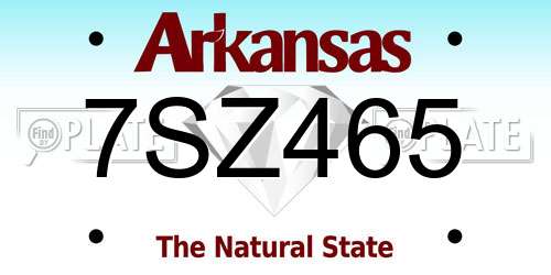 7SZ465 Arkansas License Plate