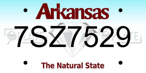 7SZ7529 Arkansas License Plate