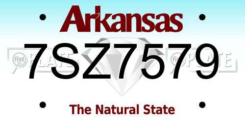 7SZ7579 Arkansas License Plate
