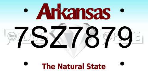 7SZ7879 Arkansas License Plate