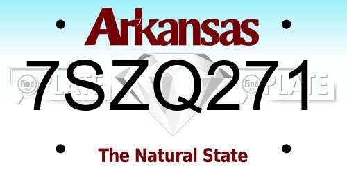 7SZQ271 Arkansas License Plate