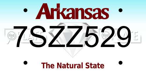 7SZZ529 Arkansas License Plate