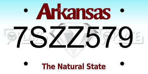 7SZZ579 Arkansas License Plate