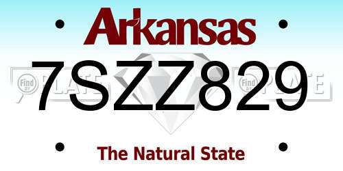7SZZ829 Arkansas License Plate